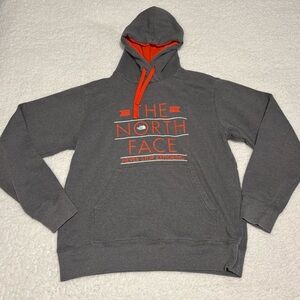 The North Face Men Gray Graphic Front Fleece Hoodie